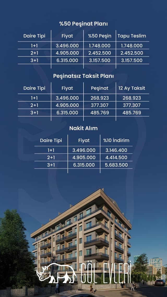 BWA Göl Evleri Fiyat Listesi